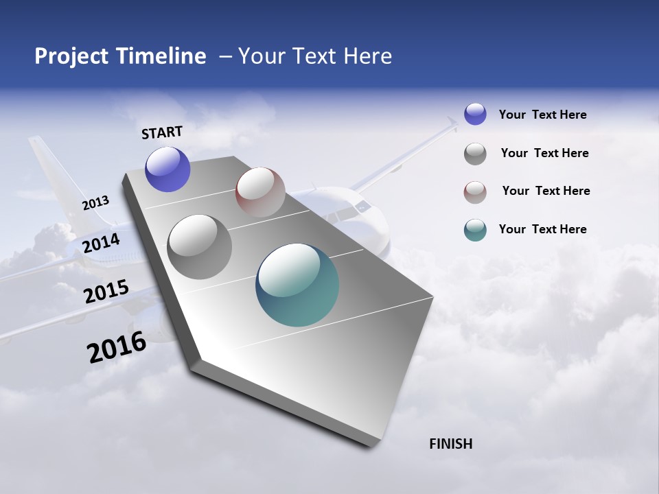 A Plane Flying In The Sky Above The Clouds PowerPoint Template
