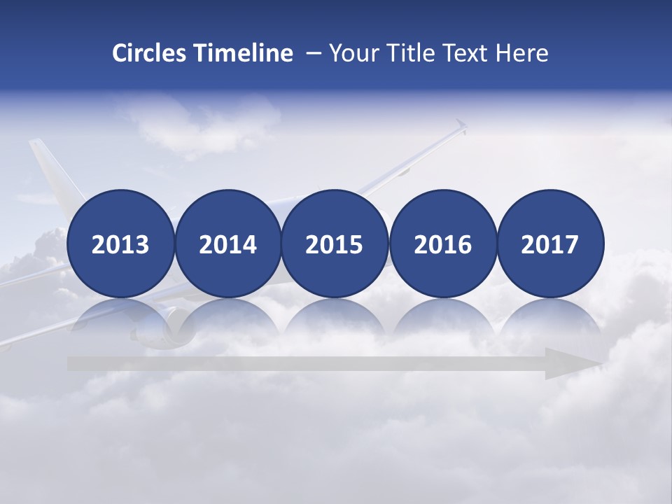 A Plane Flying In The Sky Above The Clouds PowerPoint Template