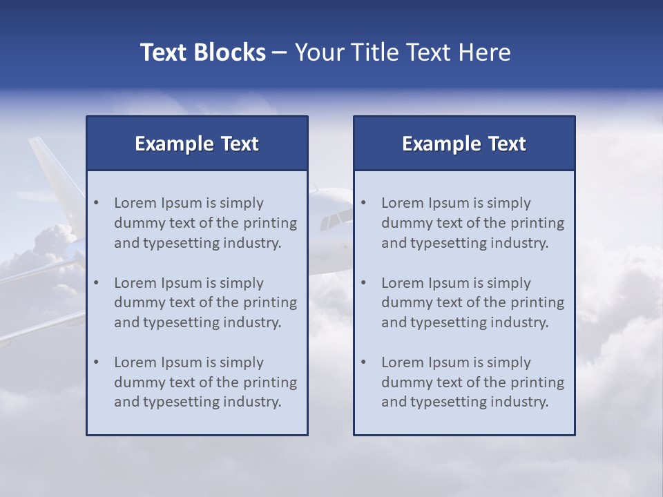 A Plane Flying In The Sky Above The Clouds PowerPoint Template