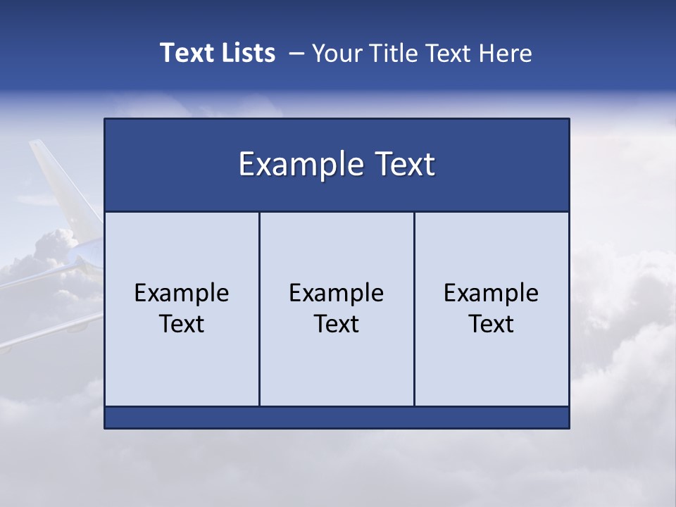 A Plane Flying In The Sky Above The Clouds PowerPoint Template