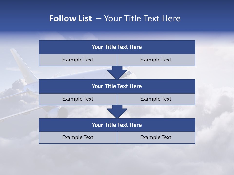 A Plane Flying In The Sky Above The Clouds PowerPoint Template