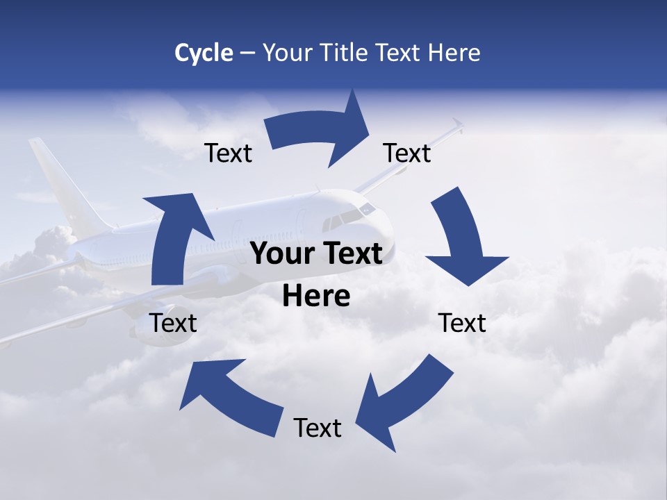 A Plane Flying In The Sky Above The Clouds PowerPoint Template
