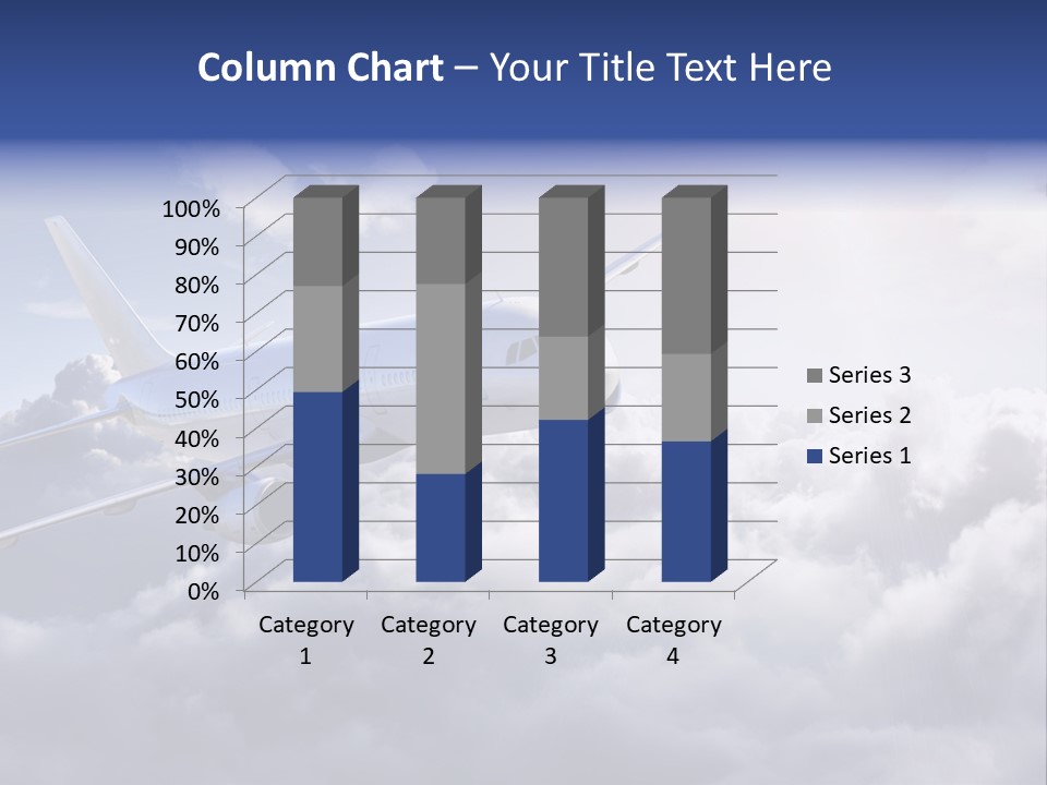 A Plane Flying In The Sky Above The Clouds PowerPoint Template
