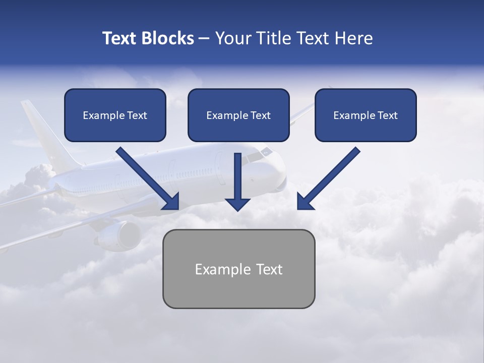 A Plane Flying In The Sky Above The Clouds PowerPoint Template