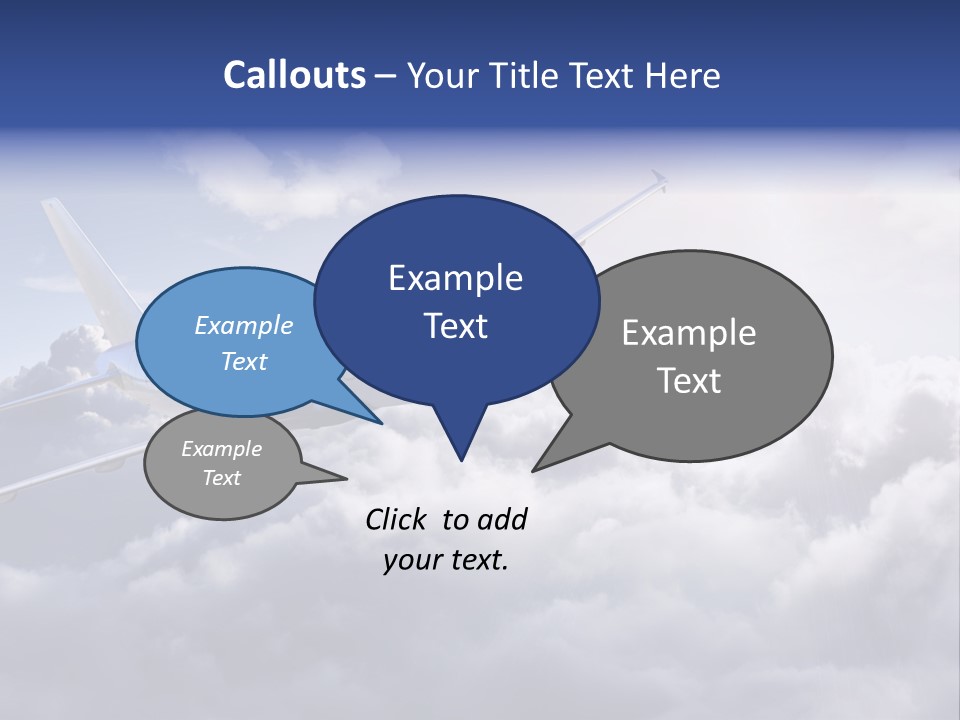 A Plane Flying In The Sky Above The Clouds PowerPoint Template