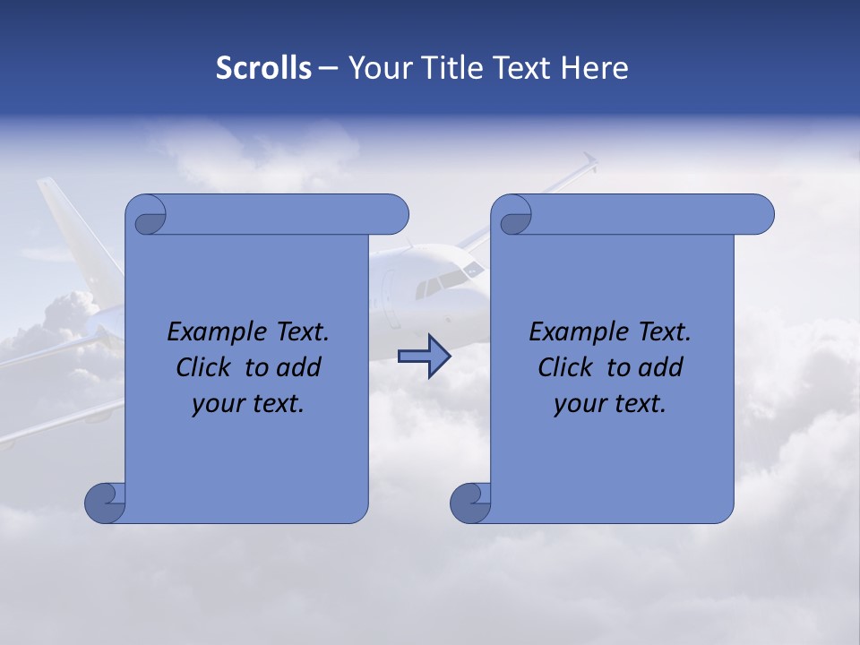A Plane Flying In The Sky Above The Clouds PowerPoint Template
