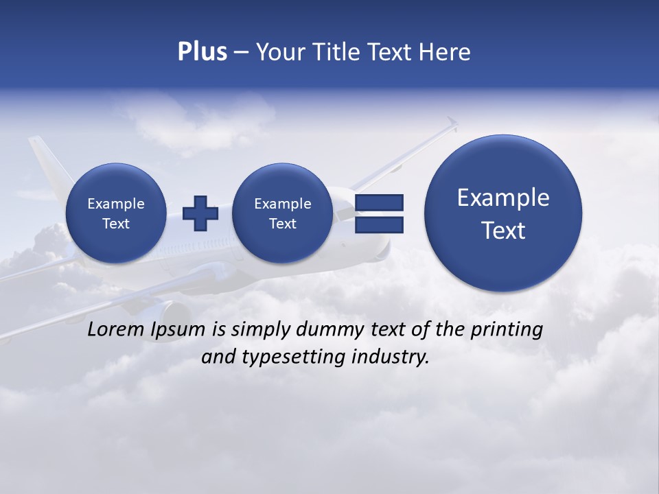 A Plane Flying In The Sky Above The Clouds PowerPoint Template