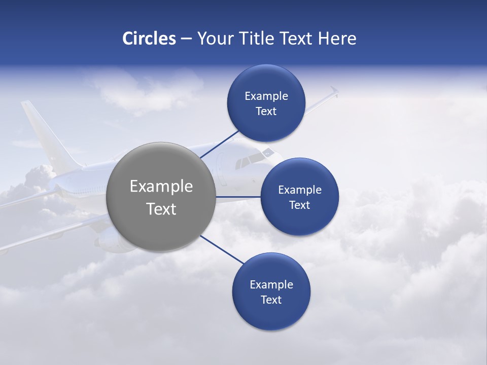 A Plane Flying In The Sky Above The Clouds PowerPoint Template