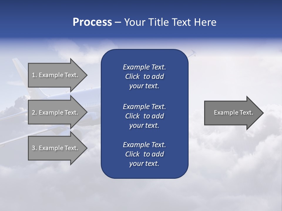 A Plane Flying In The Sky Above The Clouds PowerPoint Template