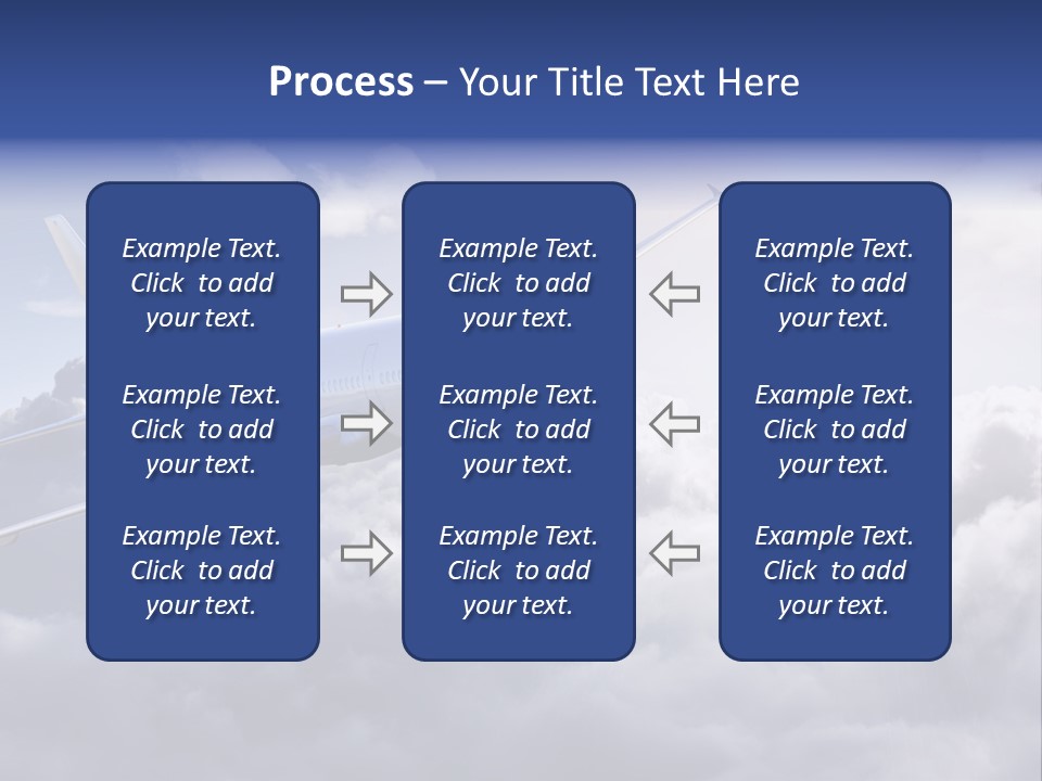 A Plane Flying In The Sky Above The Clouds PowerPoint Template