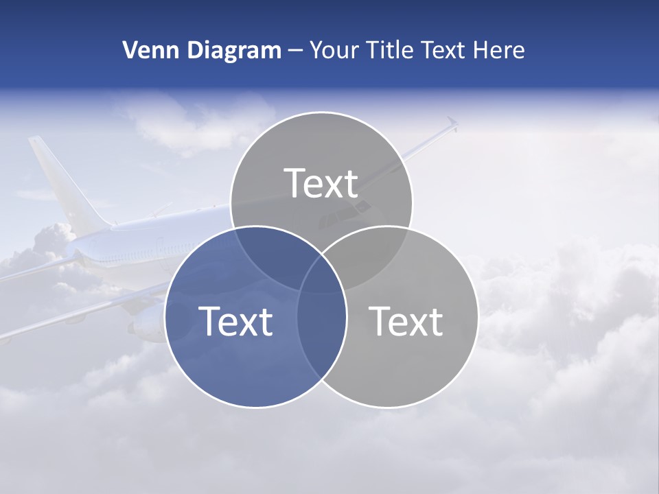 A Plane Flying In The Sky Above The Clouds PowerPoint Template