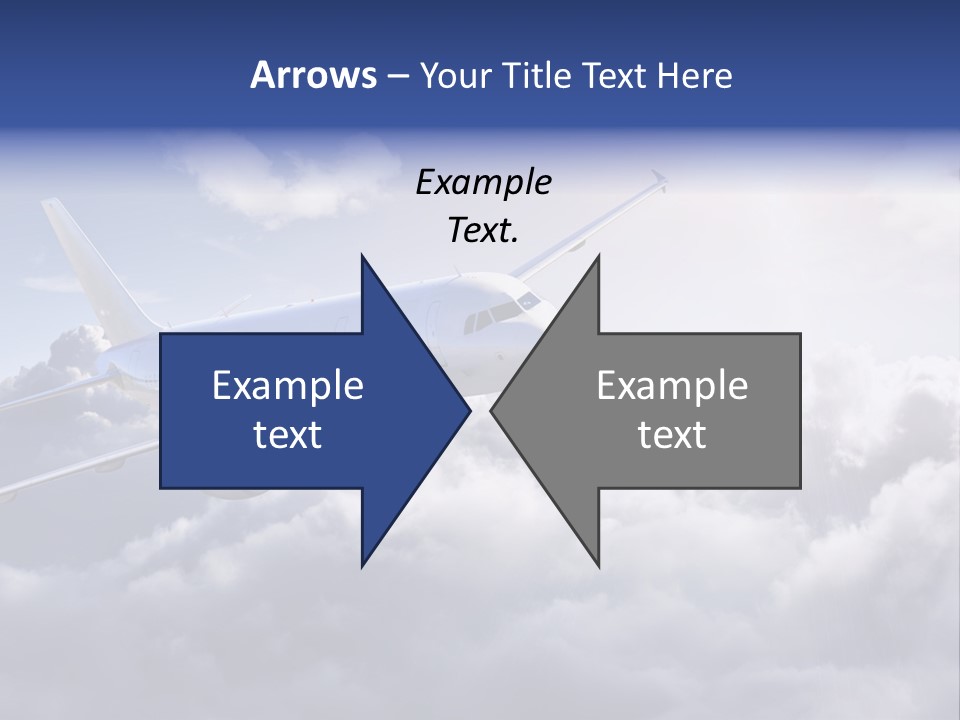 A Plane Flying In The Sky Above The Clouds PowerPoint Template