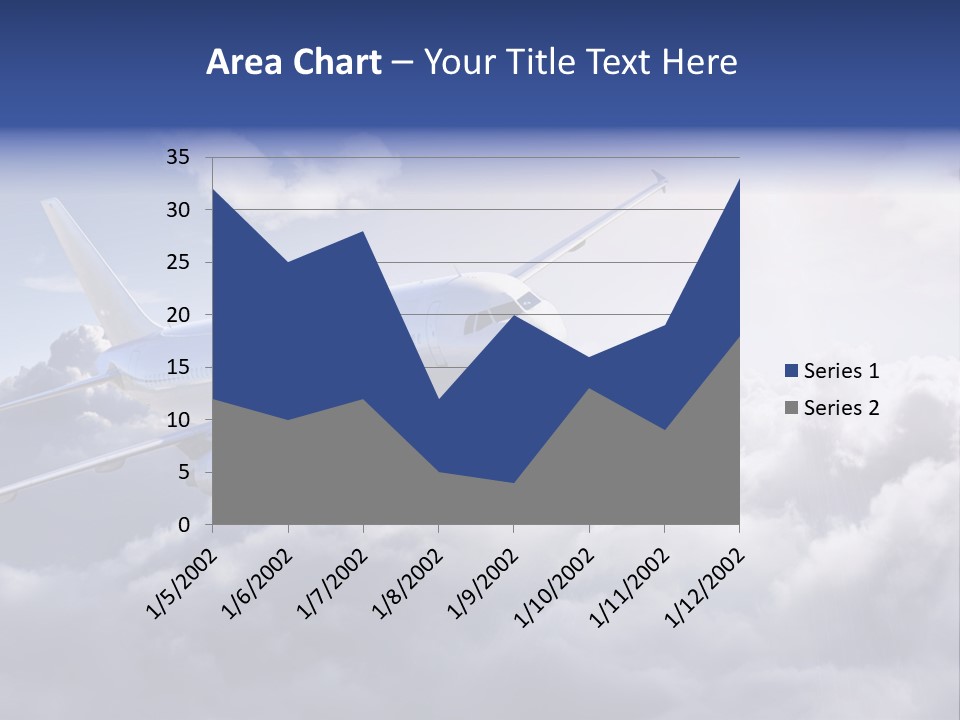 A Plane Flying In The Sky Above The Clouds PowerPoint Template