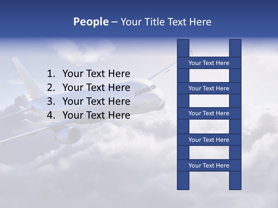A Plane Flying In The Sky Above The Clouds PowerPoint Template