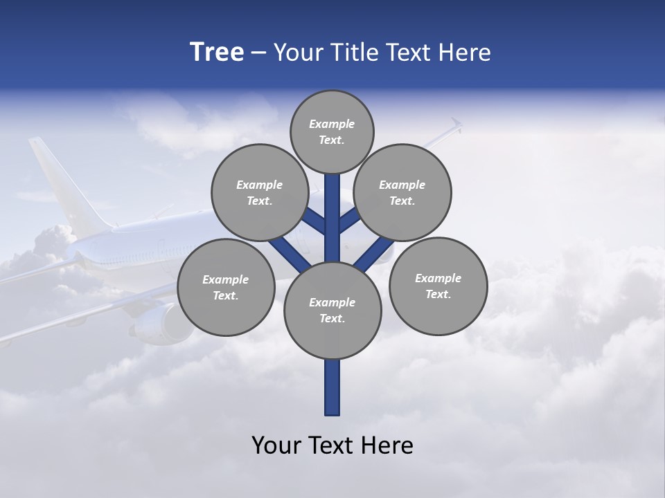 A Plane Flying In The Sky Above The Clouds PowerPoint Template