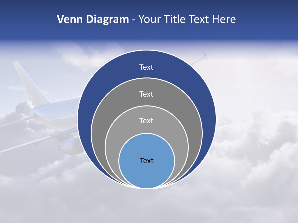 A Plane Flying In The Sky Above The Clouds PowerPoint Template