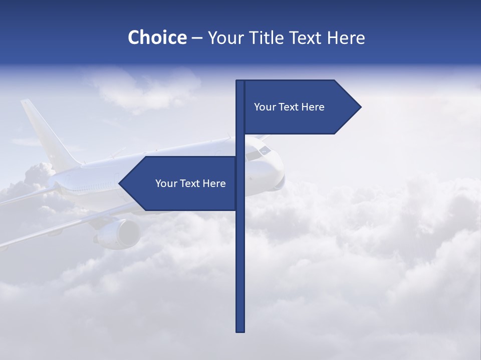 A Plane Flying In The Sky Above The Clouds PowerPoint Template