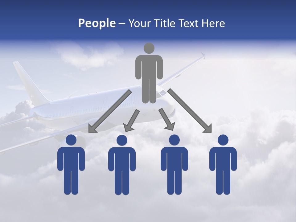 A Plane Flying In The Sky Above The Clouds PowerPoint Template
