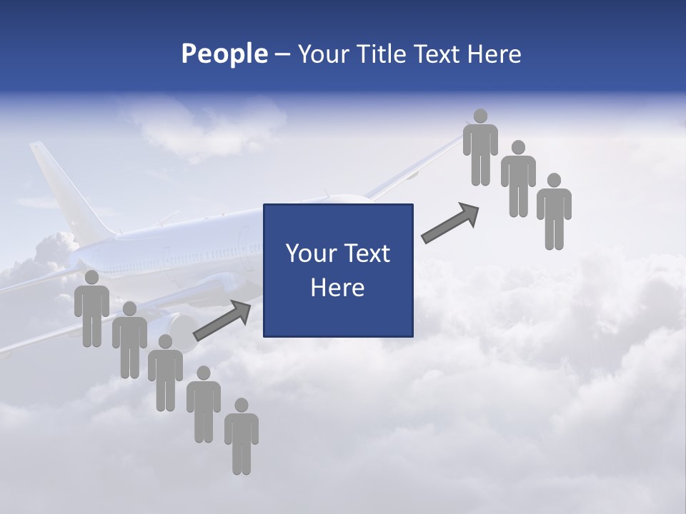 A Plane Flying In The Sky Above The Clouds PowerPoint Template