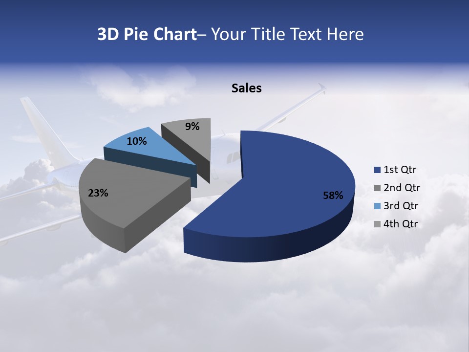 A Plane Flying In The Sky Above The Clouds PowerPoint Template