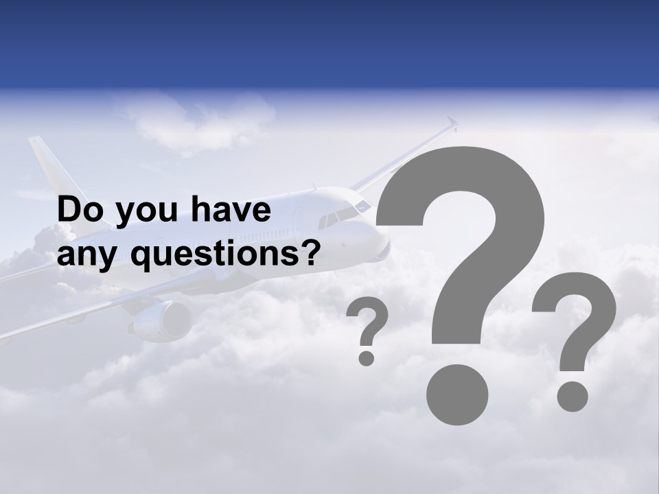 A Plane Flying In The Sky Above The Clouds PowerPoint Template