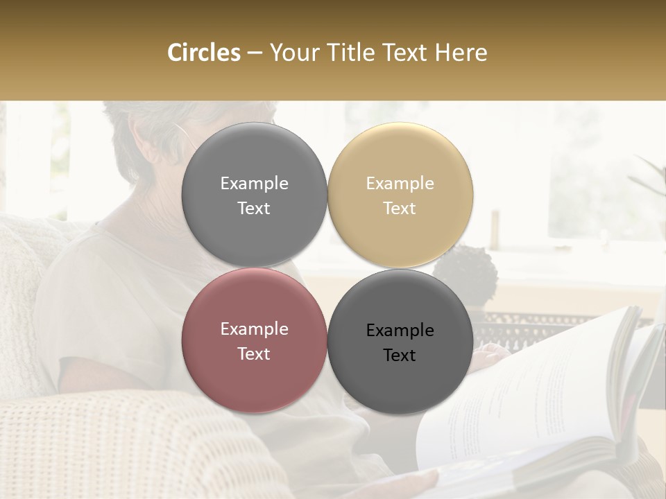 A Woman Sitting On A Couch Reading A Book PowerPoint Template