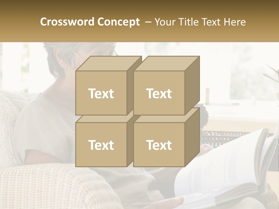 A Woman Sitting On A Couch Reading A Book PowerPoint Template