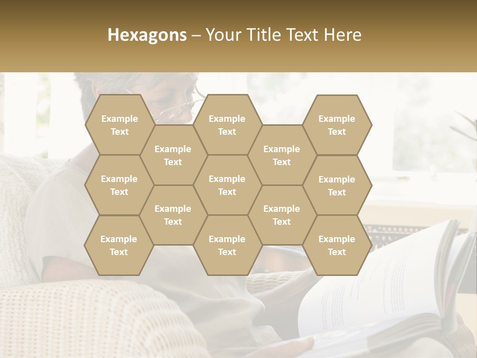 A Woman Sitting On A Couch Reading A Book PowerPoint Template