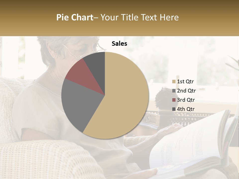 A Woman Sitting On A Couch Reading A Book PowerPoint Template