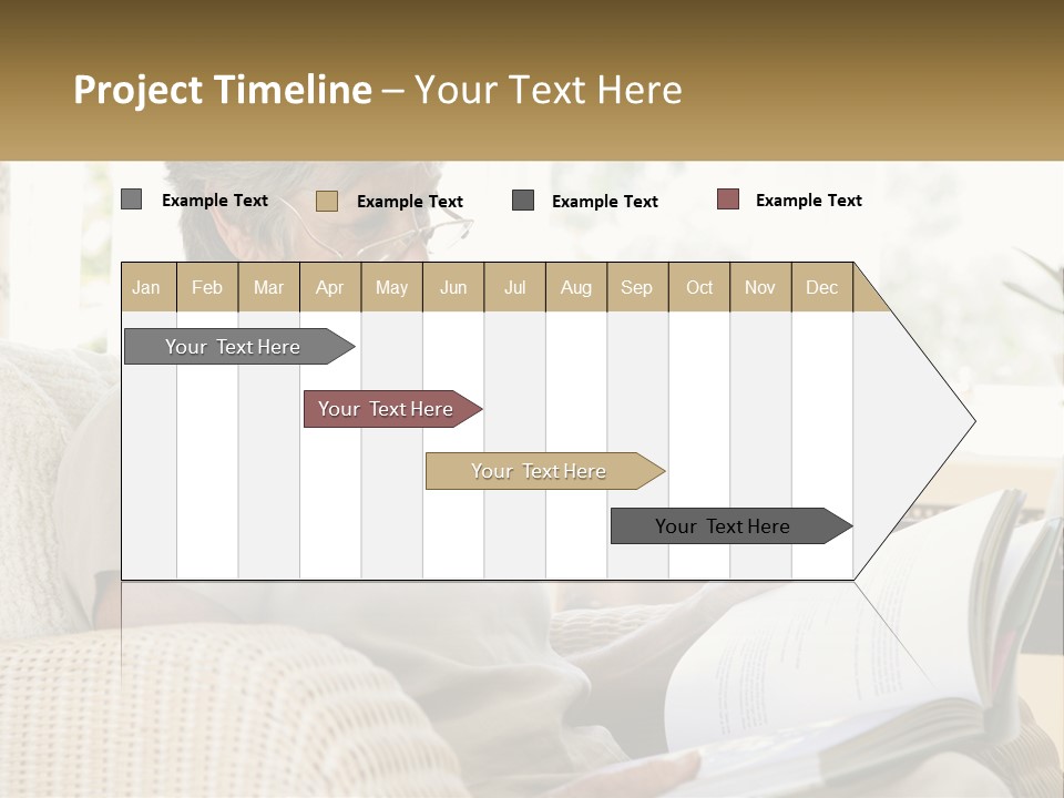 A Woman Sitting On A Couch Reading A Book PowerPoint Template