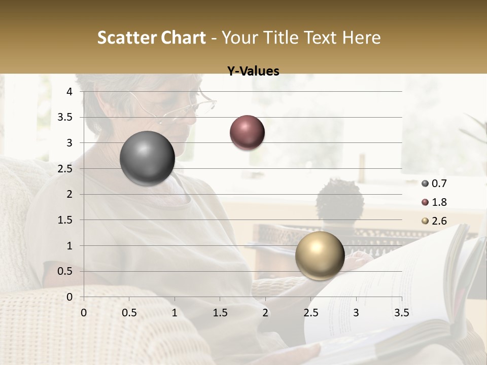 A Woman Sitting On A Couch Reading A Book PowerPoint Template