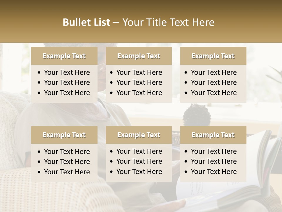A Woman Sitting On A Couch Reading A Book PowerPoint Template