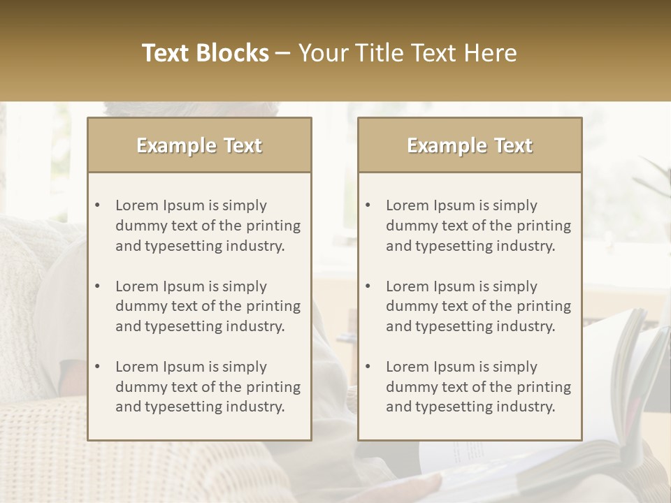 A Woman Sitting On A Couch Reading A Book PowerPoint Template