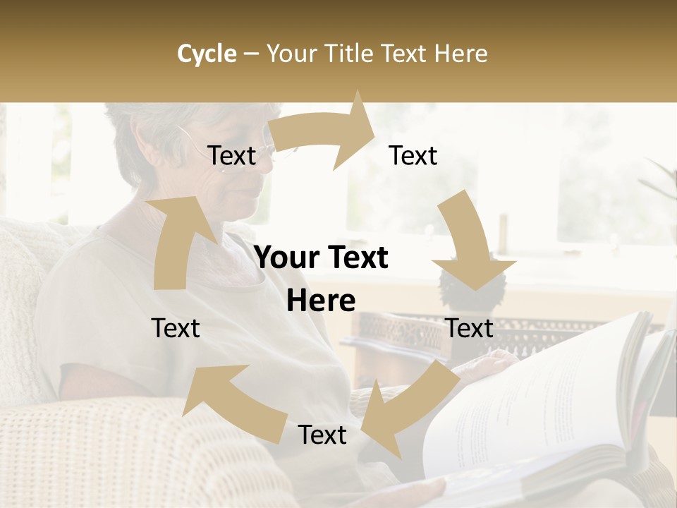 A Woman Sitting On A Couch Reading A Book PowerPoint Template