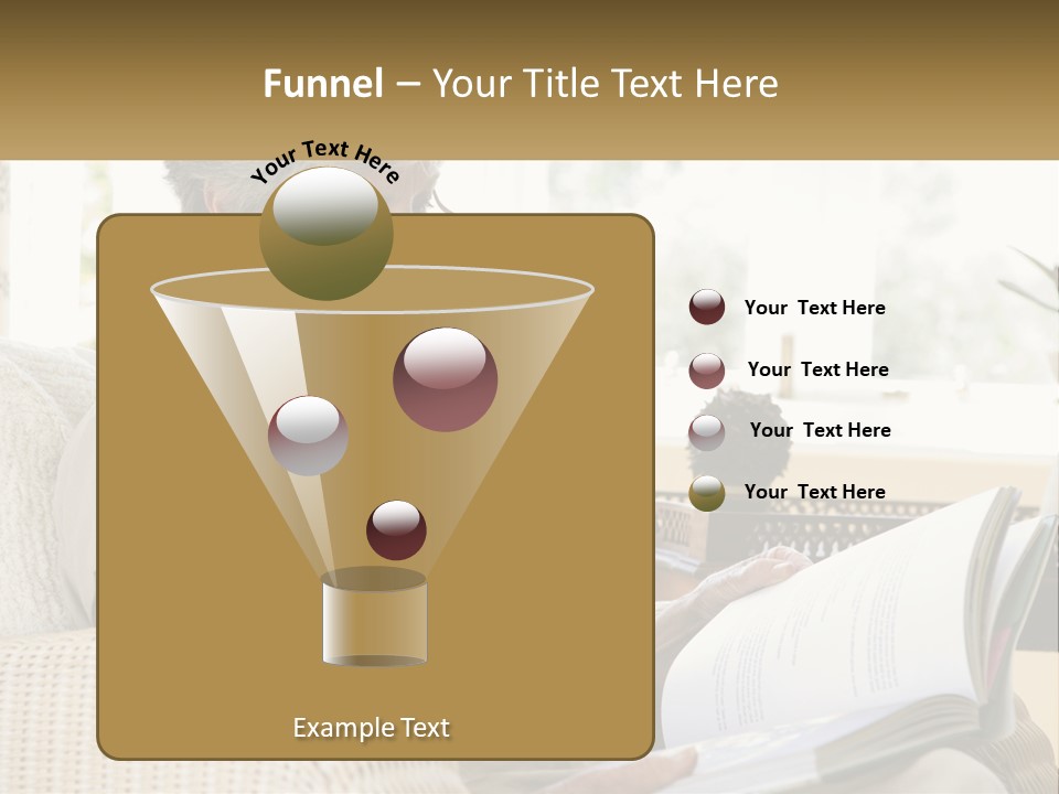 A Woman Sitting On A Couch Reading A Book PowerPoint Template