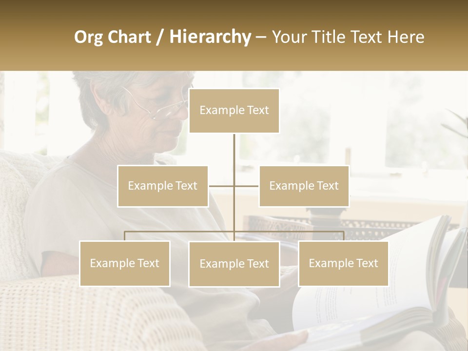 A Woman Sitting On A Couch Reading A Book PowerPoint Template