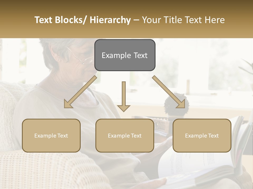 A Woman Sitting On A Couch Reading A Book PowerPoint Template