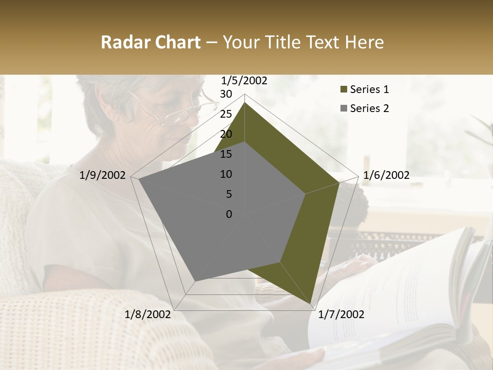 A Woman Sitting On A Couch Reading A Book PowerPoint Template
