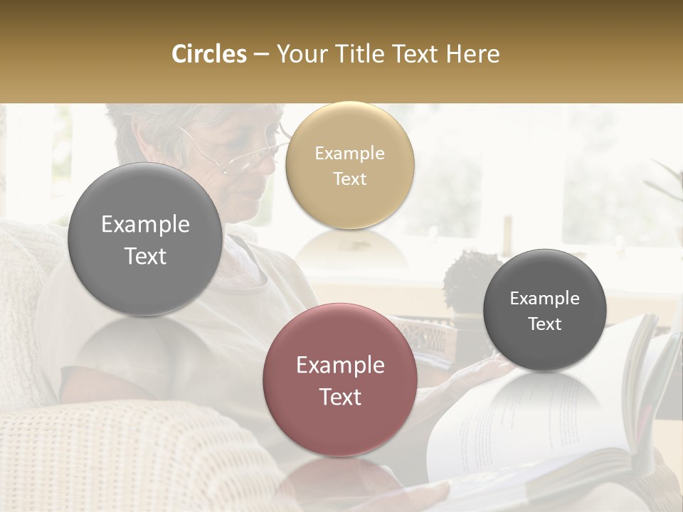 A Woman Sitting On A Couch Reading A Book PowerPoint Template