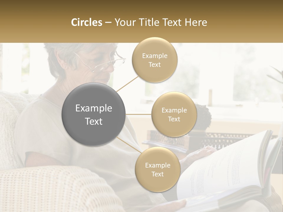 A Woman Sitting On A Couch Reading A Book PowerPoint Template