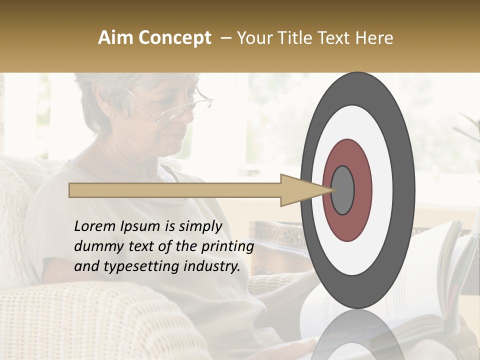 A Woman Sitting On A Couch Reading A Book PowerPoint Template