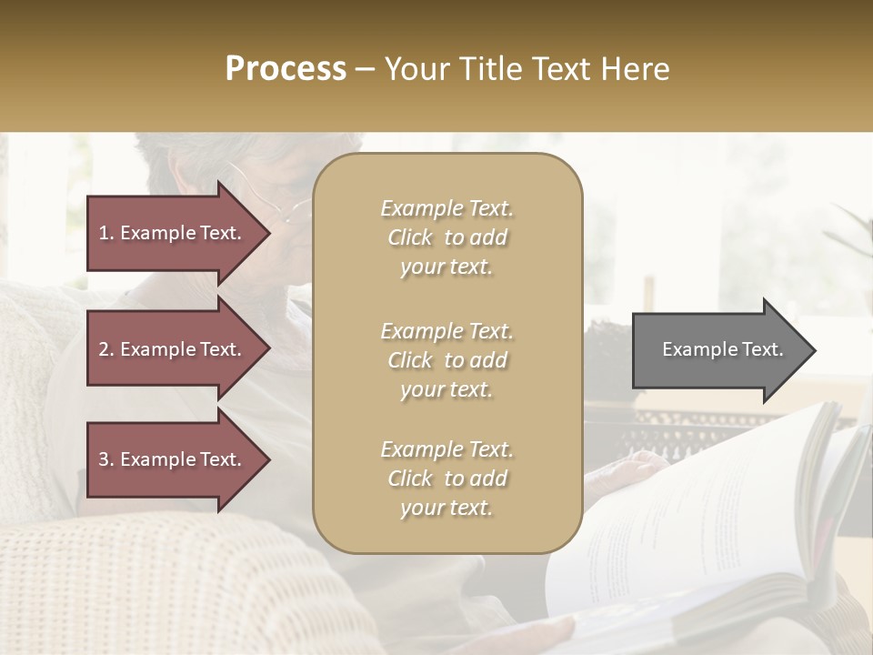 A Woman Sitting On A Couch Reading A Book PowerPoint Template