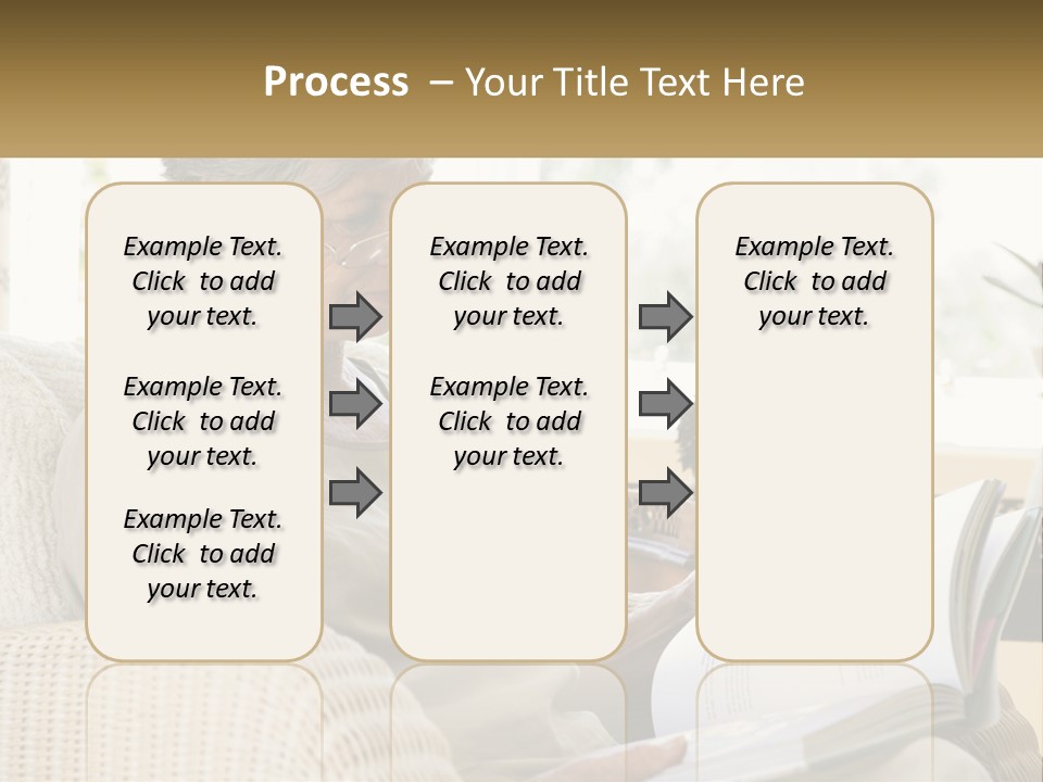 A Woman Sitting On A Couch Reading A Book PowerPoint Template