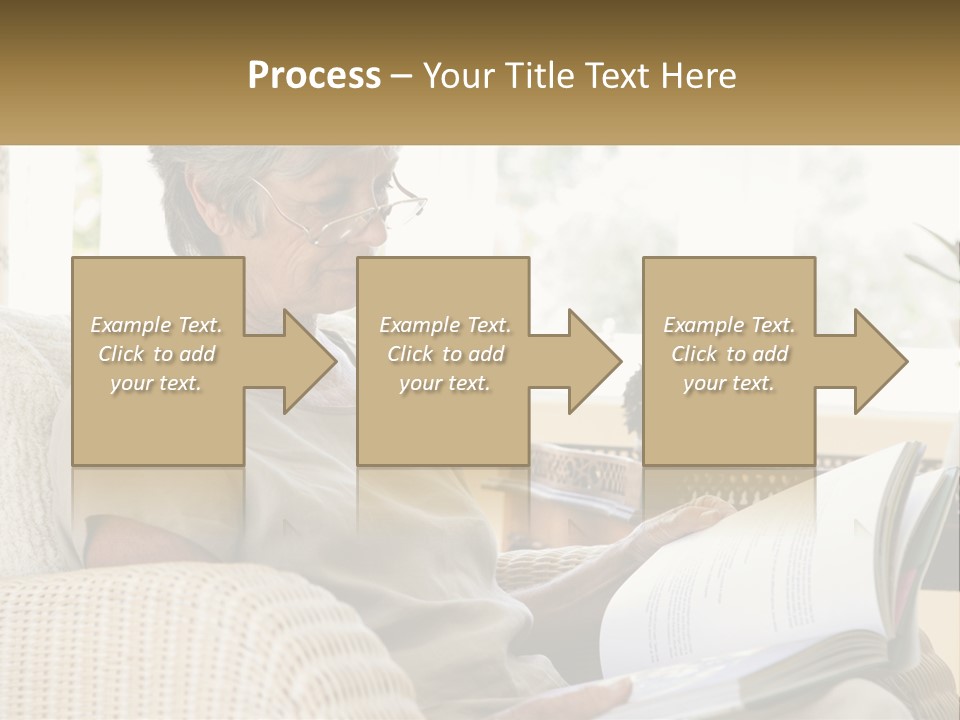 A Woman Sitting On A Couch Reading A Book PowerPoint Template
