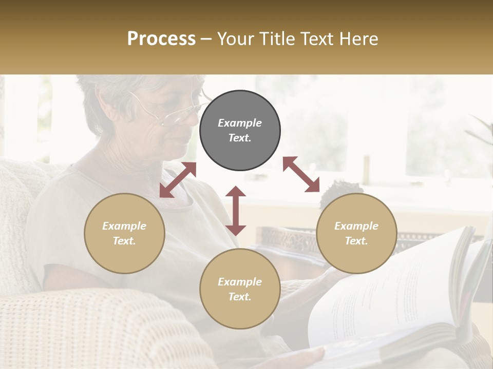 A Woman Sitting On A Couch Reading A Book PowerPoint Template