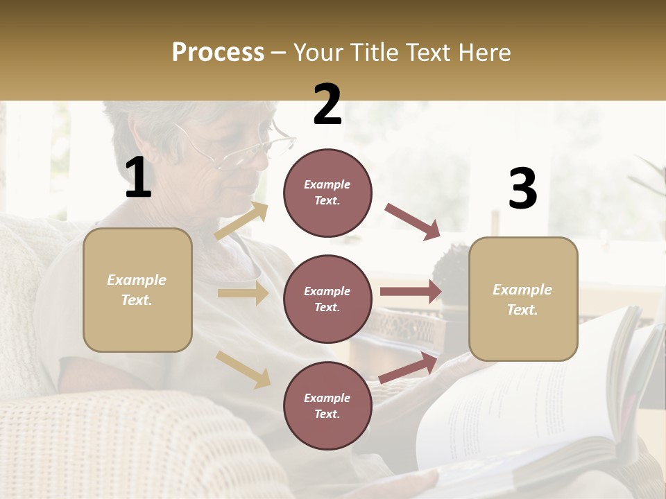 A Woman Sitting On A Couch Reading A Book PowerPoint Template