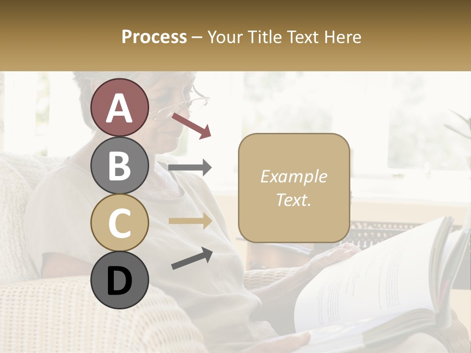 A Woman Sitting On A Couch Reading A Book PowerPoint Template