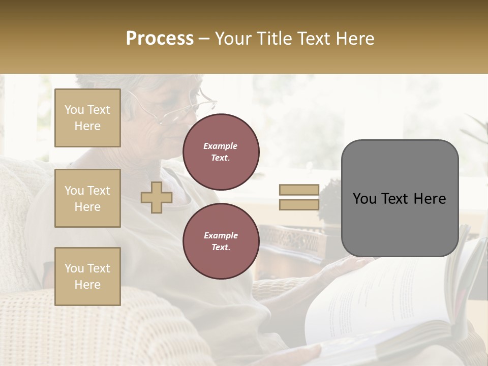 A Woman Sitting On A Couch Reading A Book PowerPoint Template