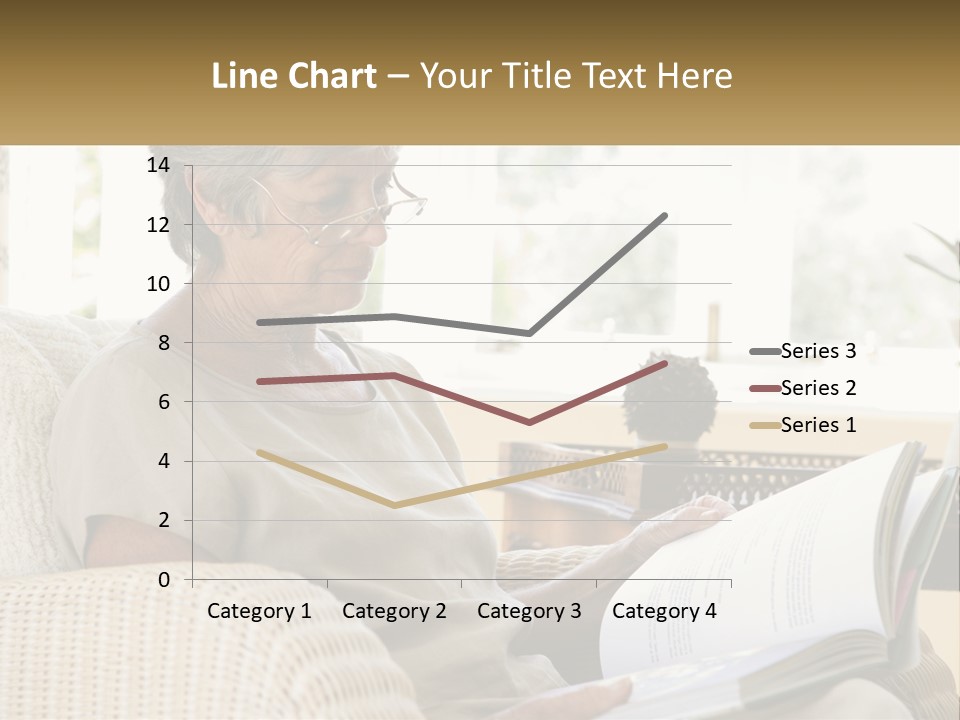 A Woman Sitting On A Couch Reading A Book PowerPoint Template