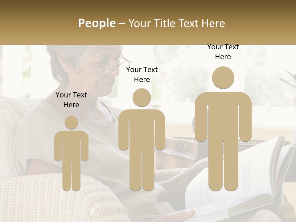 A Woman Sitting On A Couch Reading A Book PowerPoint Template